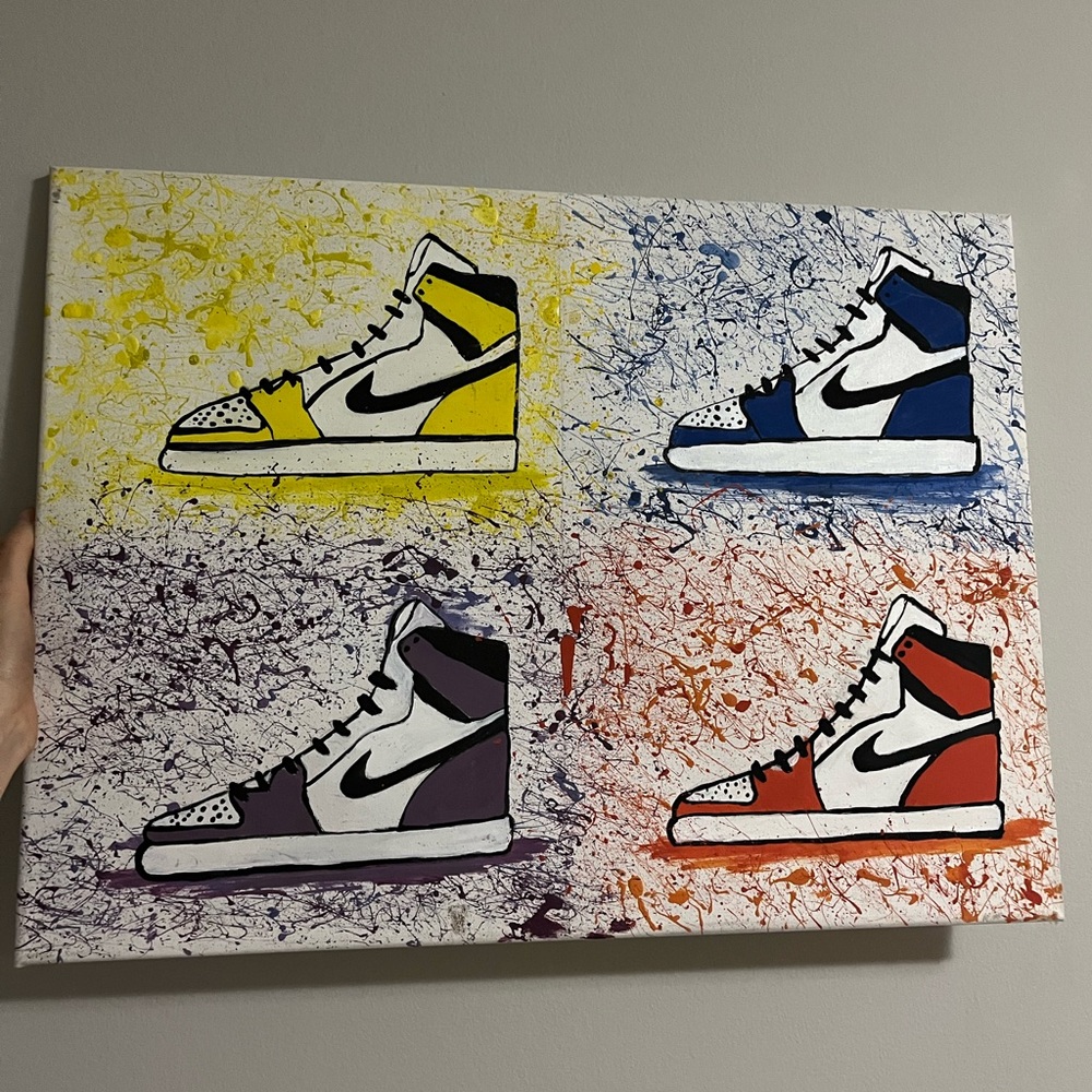 Colorful Nike Dunk Sneaker Art Canvas
